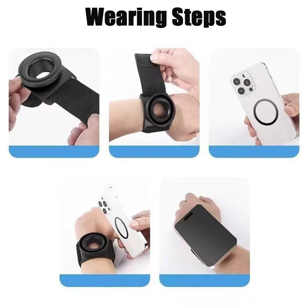 Универсальный магнитный держатель для телефона на запястье для Magsafe iPhone 15 14 13 12 Pro Max Plus повязка на руку подставка для велоспорта, прямых эфиров VLOG