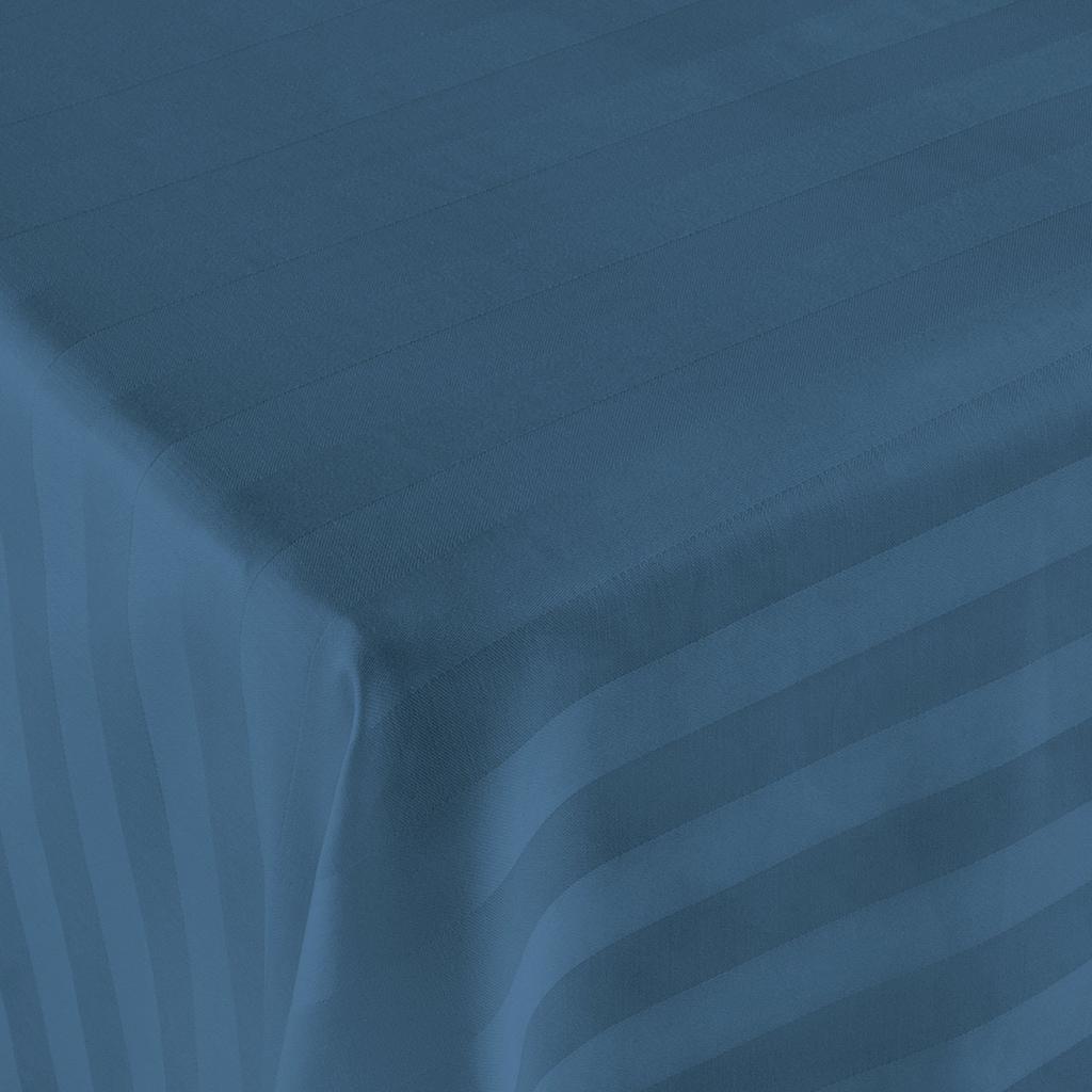 Cotton fitted sheet striped bamboo fiber 220x260 cornflower blue
