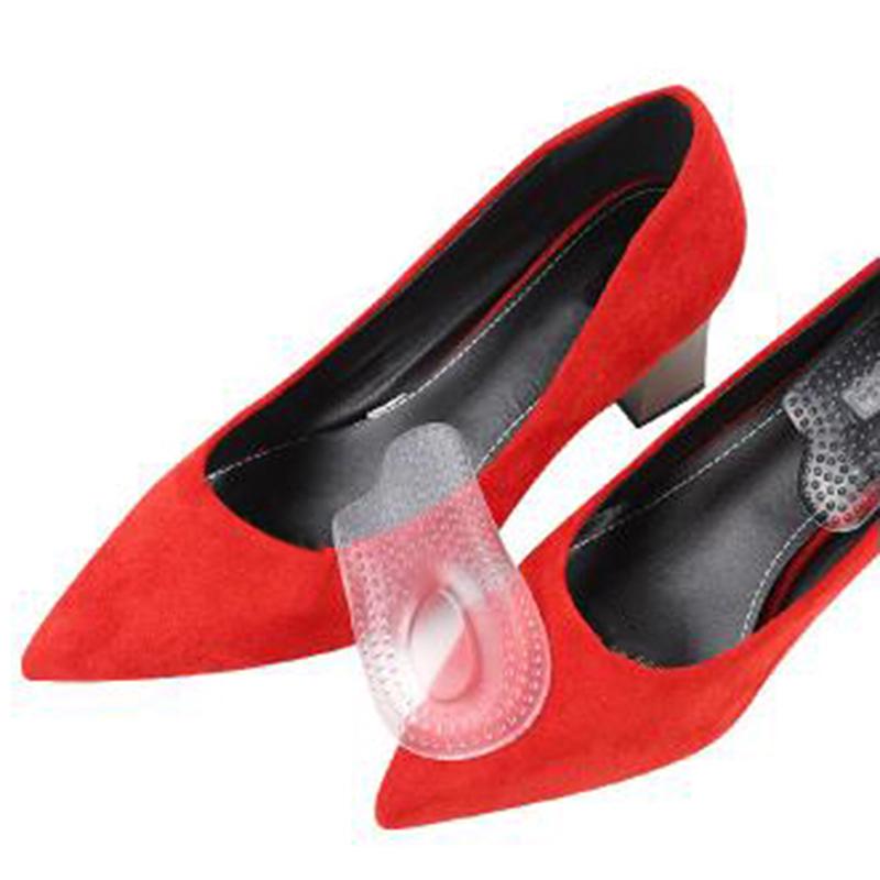 1Pair Soft Silicone Gel Insoles Heel Cushion Soles Pain Relief Support Shoe Pad