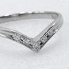 V-shaped 5P Ring Pt900Platinum/diamond #7.8(US Size) V character 2.7g Women Used