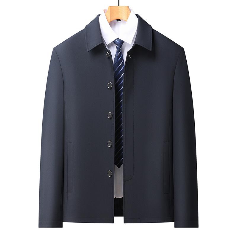 Мужская куртка с лацканами на пуговицах, Business Casual, Весна/Осень, для среднего и пожилого возраста (60-70) Отцы.