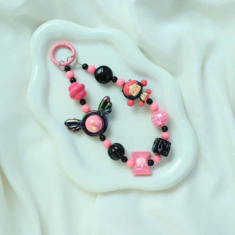 Милая мультяшная кукла, бисерный ремешок для телефона, брелок для рюкзака, брелок для ключей, кулон, анти-потеря, ремешок для телефона для iPhone, Samsung, подарки для девочек