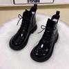 Облегающие ботинки, увеличивающие рост, ботинки Мартина, женские осенние тонкие одинарные ботинки, зимние бархатные теплые короткие ботинки
