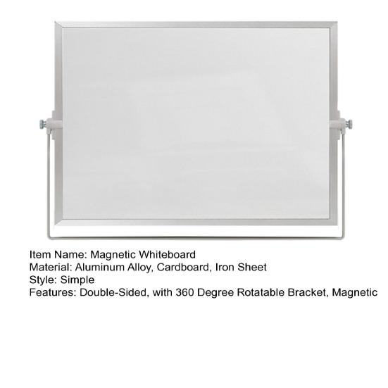 Desktop Whiteboard Double-Sided Magnetic with 360 Degree Rotatable Bracket Portable Writing Board for Home Office