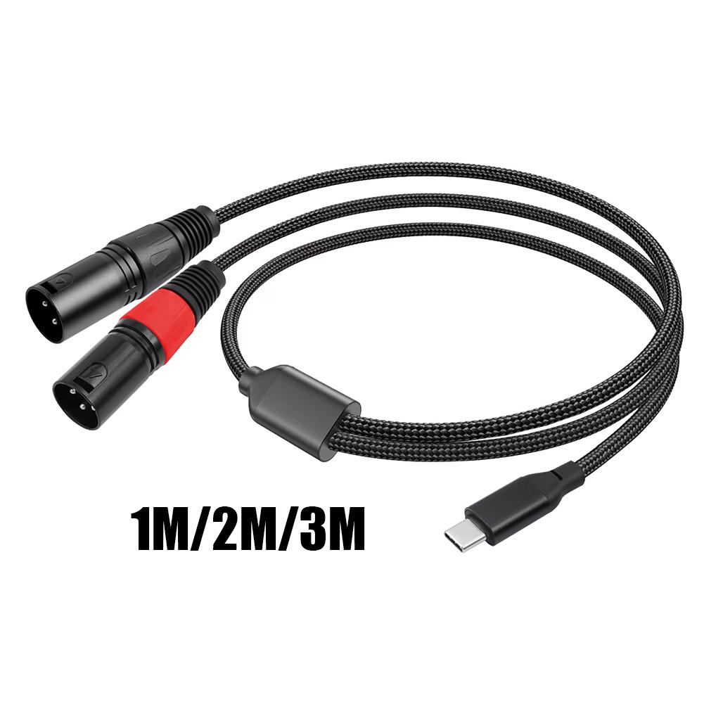 Кабель Type C на двойной XLR папа Aux Аудио кабель со встроенным чипсетом ЦАП USB C на двойной XLR папа Аудио кабель Type C на XLR папа Выход Стерео ШнурХороший продукт