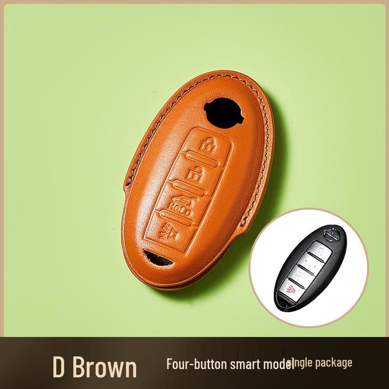 Ключница из коровьей кожи растительного дубления для ключа от автомобиля New Sylphy Murano, ручная работа, дизайн с пряжкой для мужчин