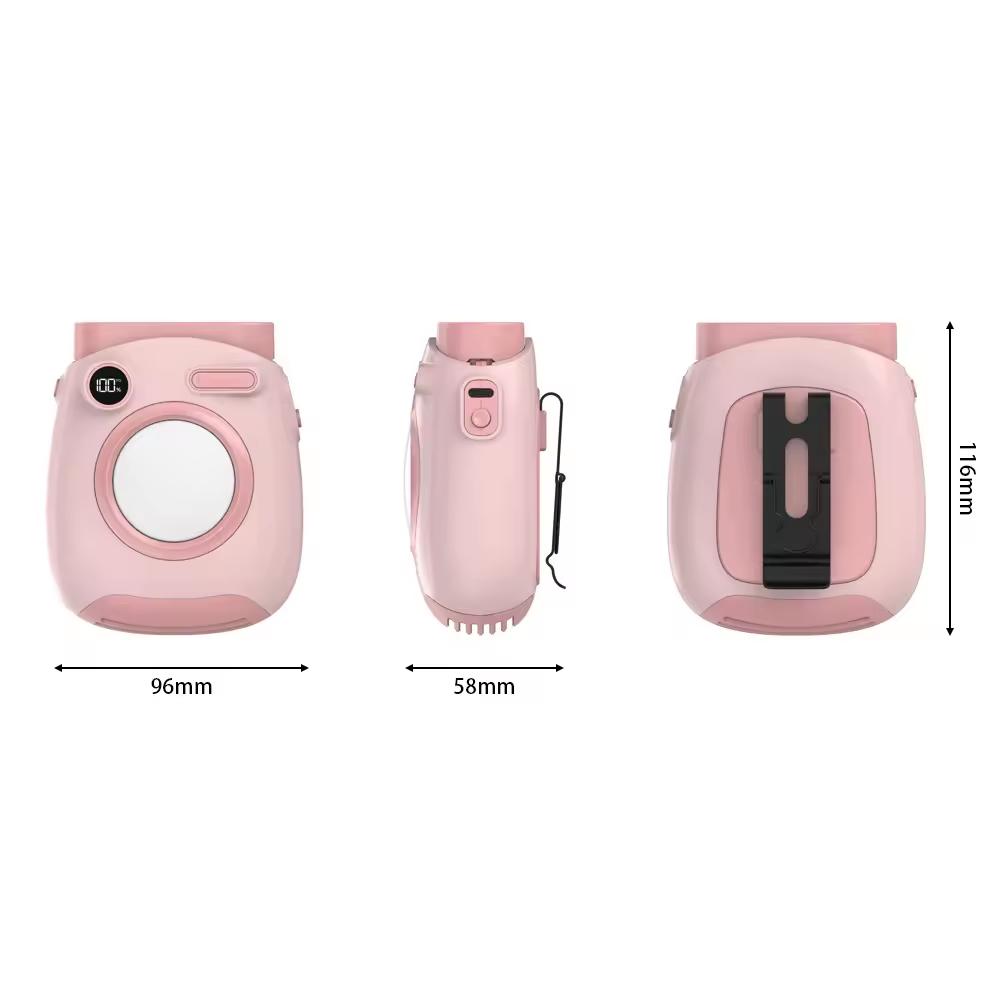 Hebron 6000mAh Portable Waist Clip Fan Rechargeable Mini Belt Fan with 4 Speeds for Outdoor Work & Travel