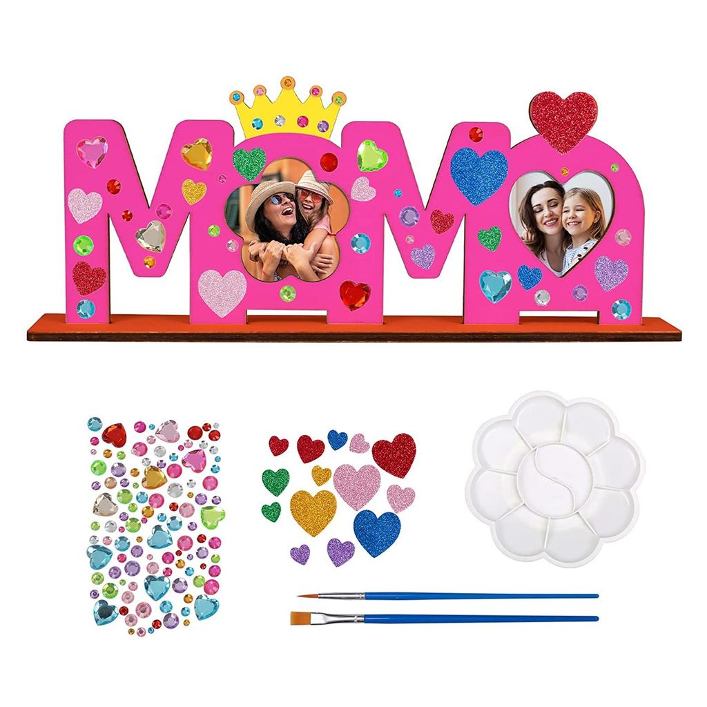 MAMA PAPA Bastelset Holz Bilderrahmen, Papa Mama Geburtstagsgeschenk Holznamen Bemalen Fotos Mutter Vater Geburtstag Vatertag Mutter