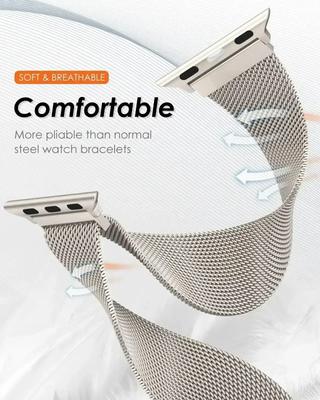 Ремешок Milanese Loop для Apple Watch Band 49 мм 44 мм 40 мм 45 мм 41 мм металлический браслет из нержавеющей стали Iwatch Series 4 5 6 7 8 9 Ultra