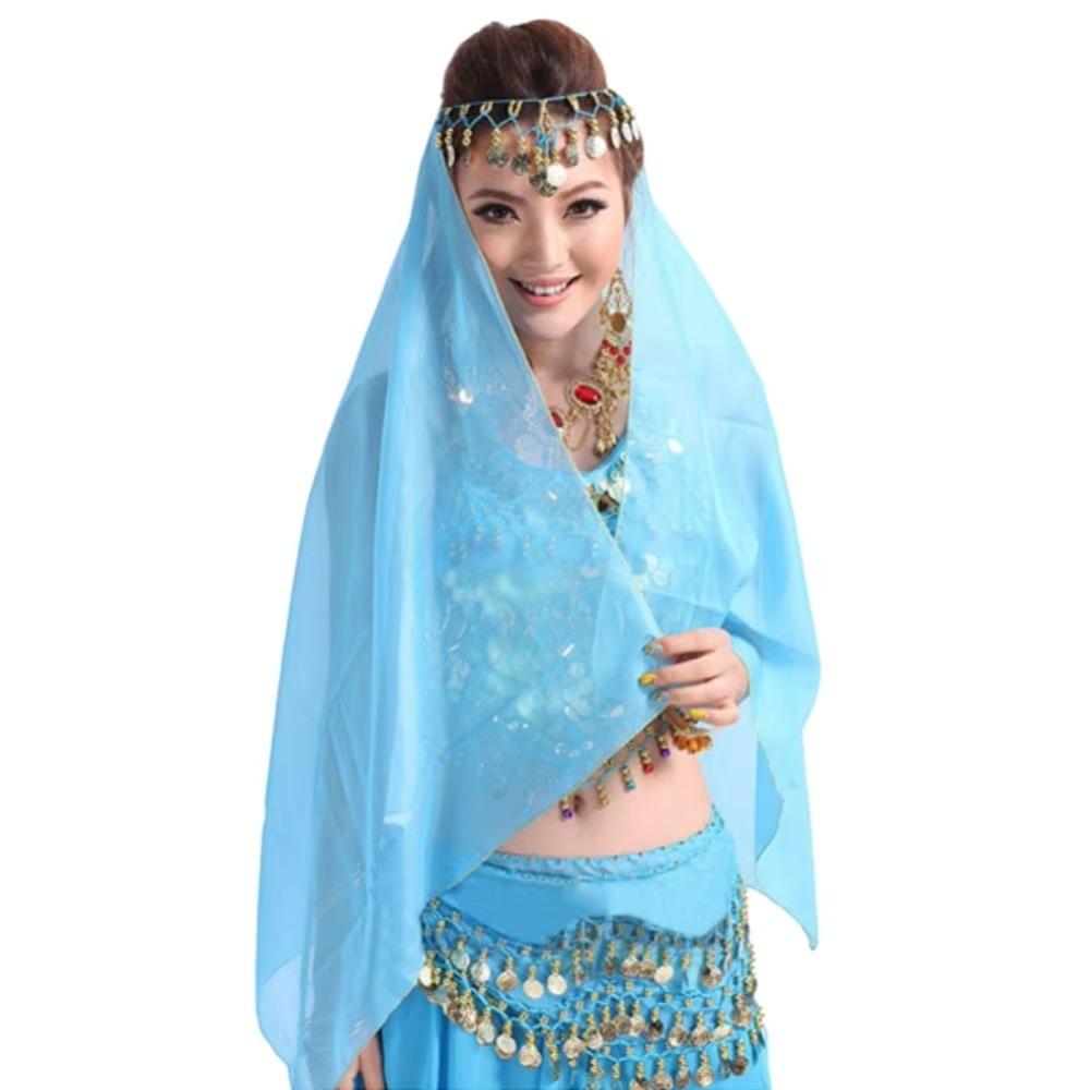 Chiffon Indian Dance Headband 150cm Women Headdress Fashion Belly Dancing Scarf  Show Costumes