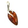 [P3332] - Artisanal Silver Pendant 'Inspiration' Cognac Amber (rhodium-plated) - 19x10 Mm