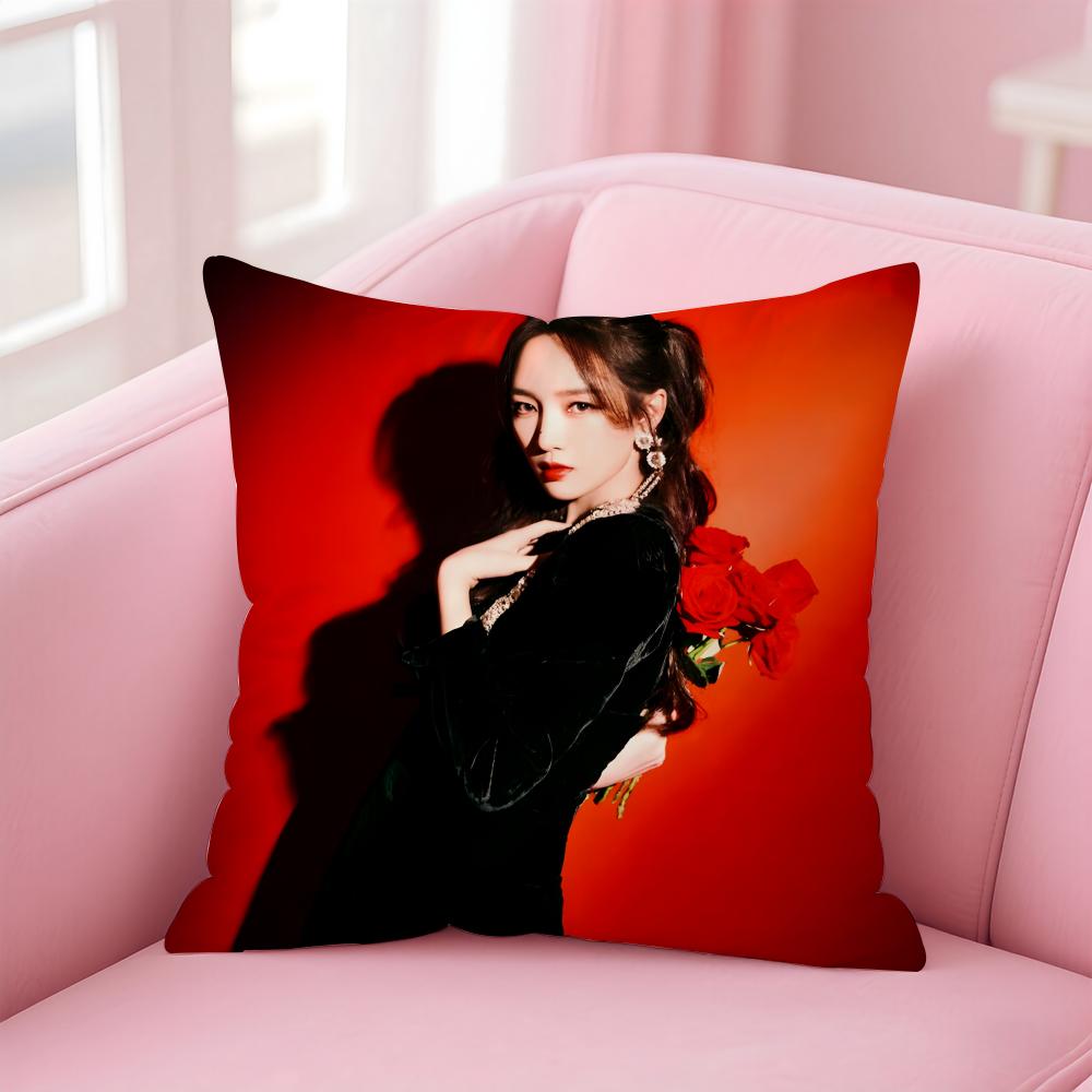 Popular fashion Chinese singer MMeng Jia Cushion Cover Pillow Case Soft Friendly Fabric Concealed Zipper