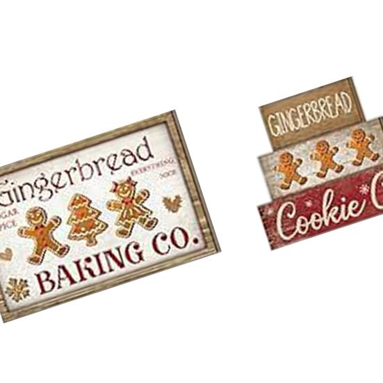 24 шт. Рождественский многоярусный поднос с украшениями из дерева, многоразовый пряничный человечек, декор в деревенском стиле