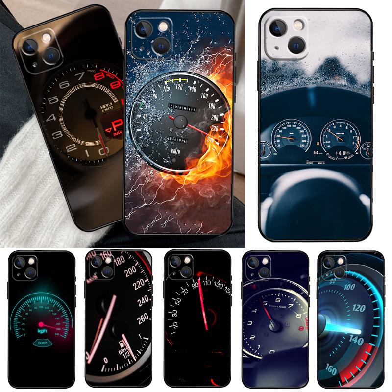 Speedometer Car Phone Case For iPhone 16 15 14 13 12 11 17 Pro Max Plus 12 13 mini 16e 17 Air Bumper Cover