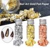 3Bottles Manicure Foil Decal Anti-fade Multifunctional Nice-looking Nail Art Gold Color Foil Paper for Women
