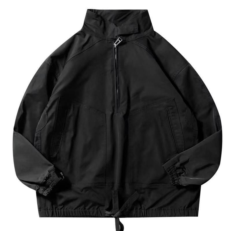 Мужская ветрозащитная рабочая куртка в американском стиле 2023 года: Мода весна/осень с воротником-стойкой
