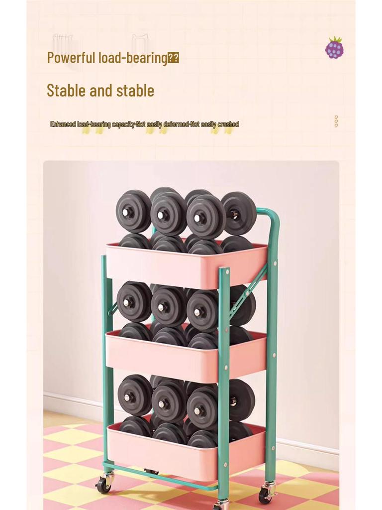 Складная ручная тележка-стеллаж с полками для закусок, игрушек и для кухни