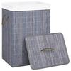 VidaXL Laundry Basket with Single Section Grey Bamboo 320755