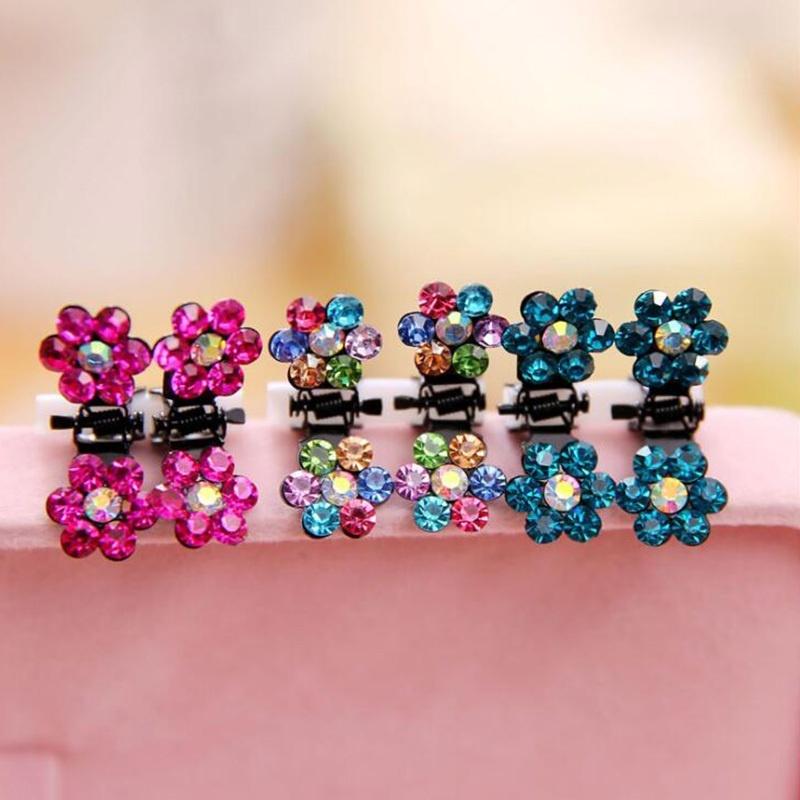 Зажимы для волос с камнями горного хрусталя