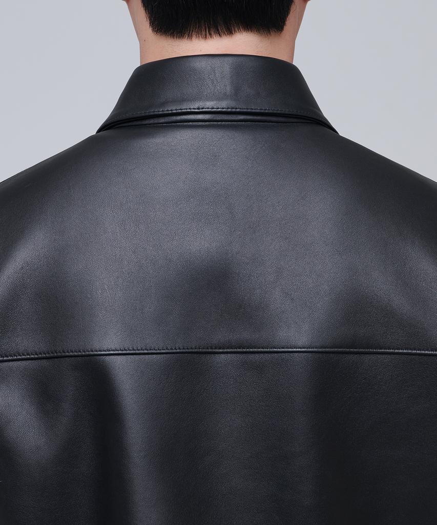 Musinsa Standard Lambskin Oversized Single Jacket [Black]