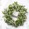 Венок из искусственных листьев эвкалипта Венок из искусственных зеленых листьев с ягодами для дома и улицы