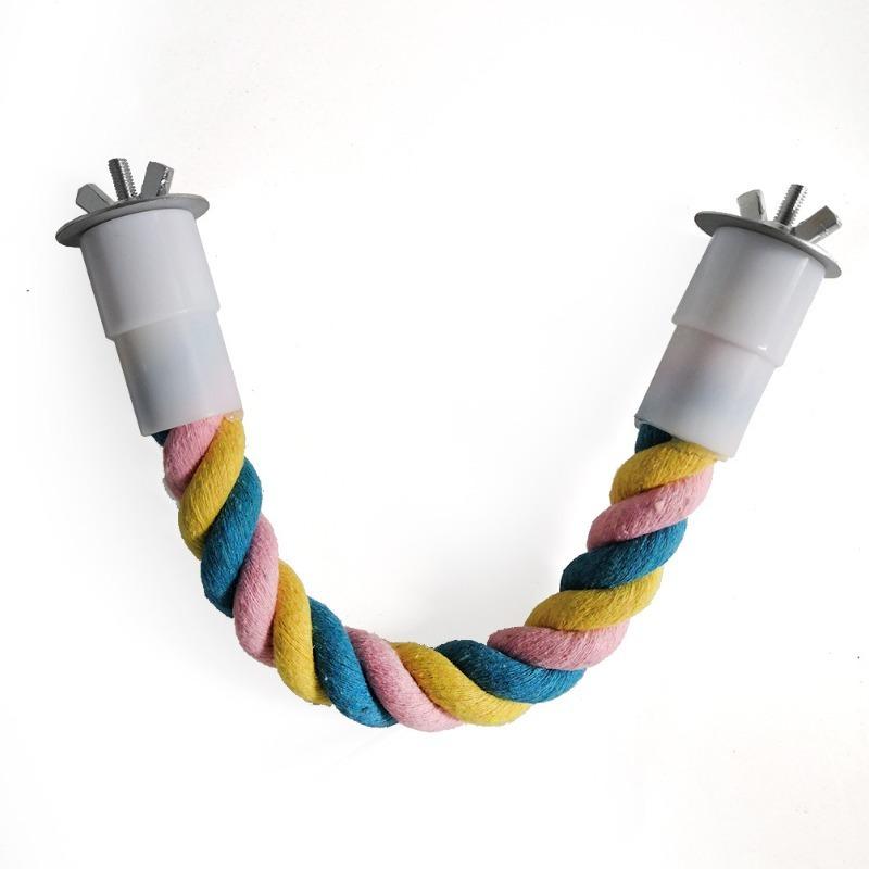 Игрушки для укусов домашних птиц Игрушки для попугаев из цветной хлопковой веревки Эластичные игрушки для лазанья попугаев Прочная клетка для качелей для птиц Подставка для игрушек для домашних животных