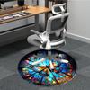 1pc Butterfly Stained Glass Chair Carpet for Office - Durable, Ideal for Chair Mats, Stylish & Functional Decorative Rug yy260130031