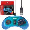 SEGA Mega Drive 8 Button Arcade USB Pad Clear Blue Retri-bit