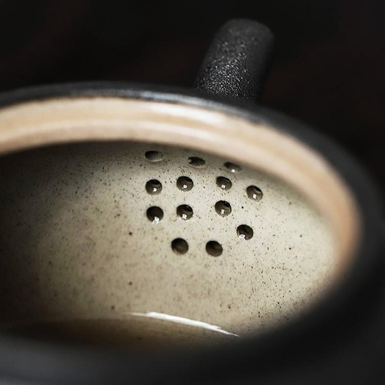 240 мл Керамический чайник с боковой ручкой Черная керамика Ретро Набор для чая Кунг-фу