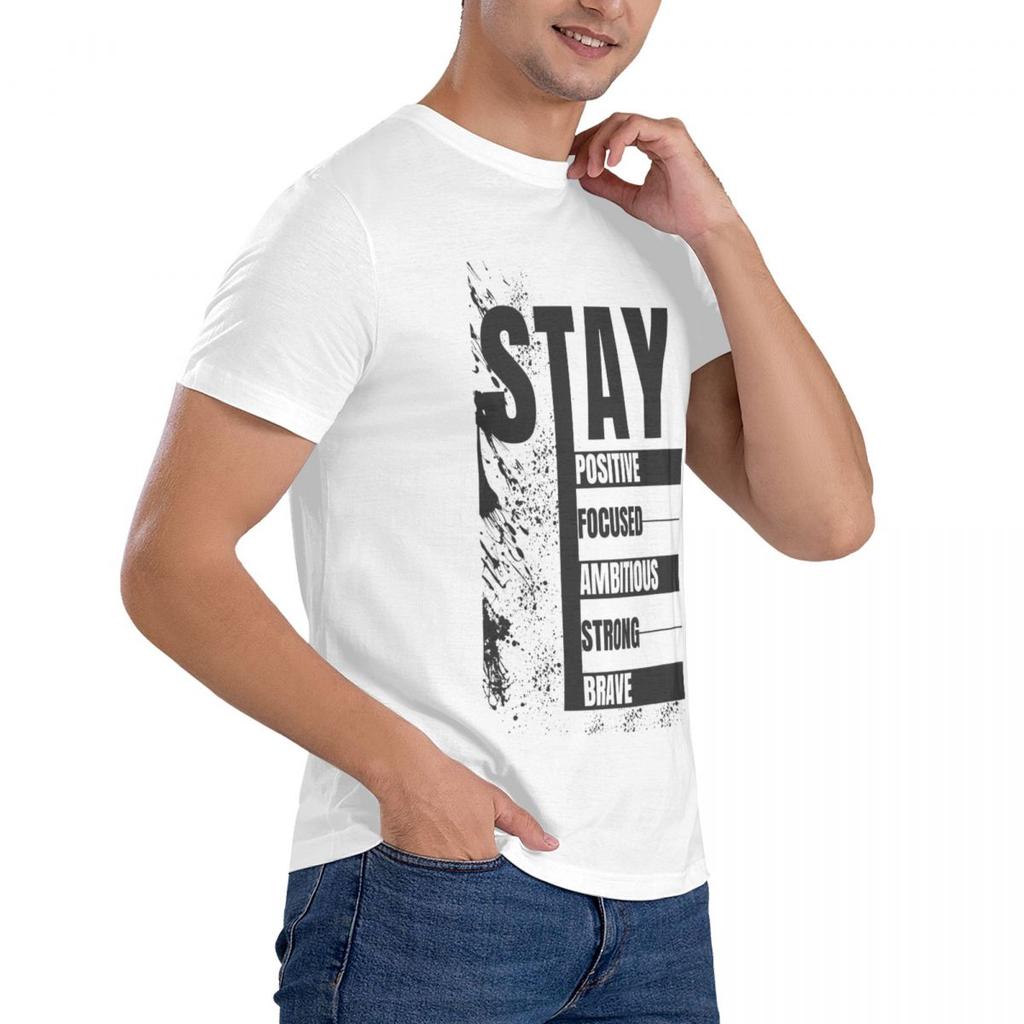 Ambitious Strong Brave Stay Positives Men's Printed T Shirt Oversized Funny Graphic For Men Women Tops Tees