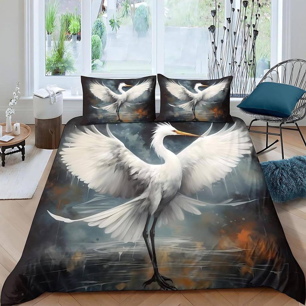 Комплект пододеяльников "Крылья" для детей, подростков, размер Queen. Легкие чехлы для одеял с наполнителем. В комплекте 1 пододеяльник, 2 наволочки. Декор для спальни. Без одеяла.