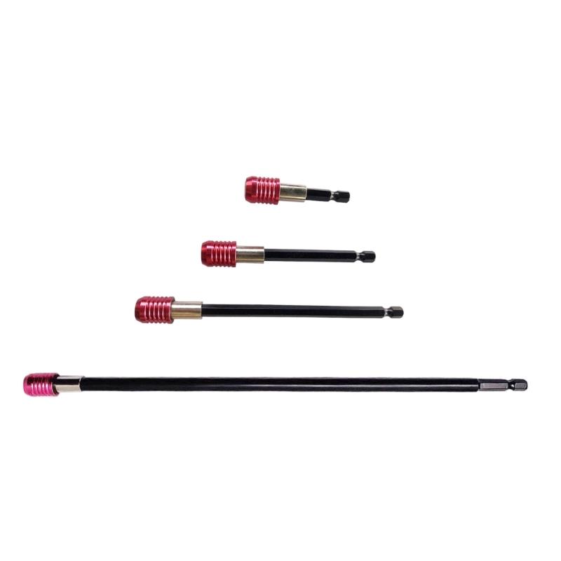 4Pcs Drill Bit Extension Set Magnetic Drill Screwdriver Bit Holder Bar Chucks Holder Extenders 1/4inch Hex Bit Holder