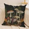 Mushroom Illustrations Cushion Cover Pillowcase Ultra Soft Skin Friendly Fabric Cloud Like Comfort  Concealed Zipper