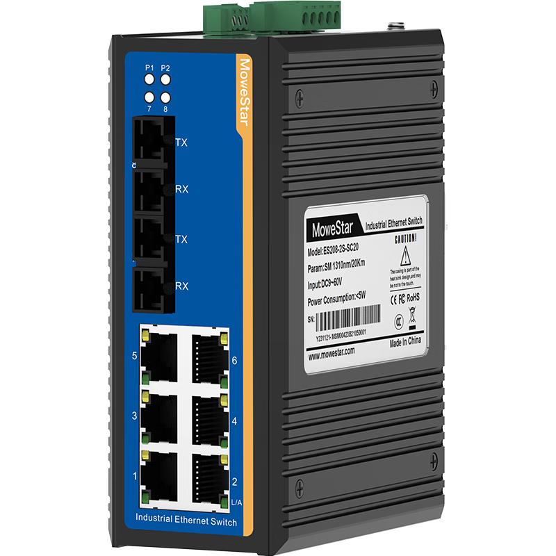 Промышленный неуправляемый коммутатор Fast Ethernet MoweStar на DIN-рейку