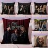 The WWarning Band Cushion Cover Natural Linen Pillow Case DoubleSided Print Decorative Sofa Pillowcase Home Decor Gift