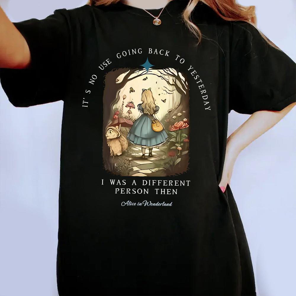 Vintage Alice Alice in Wonderland Shirt Dark Academia Bookish Things Alice in Wonderland Literary Shirt Unisex Top Streetwear
