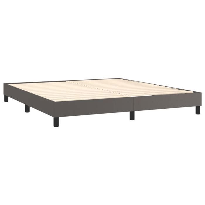Maison Exclusive - Sommier à lattes de lit avec matelas Gris 180x200 cm Similicuir