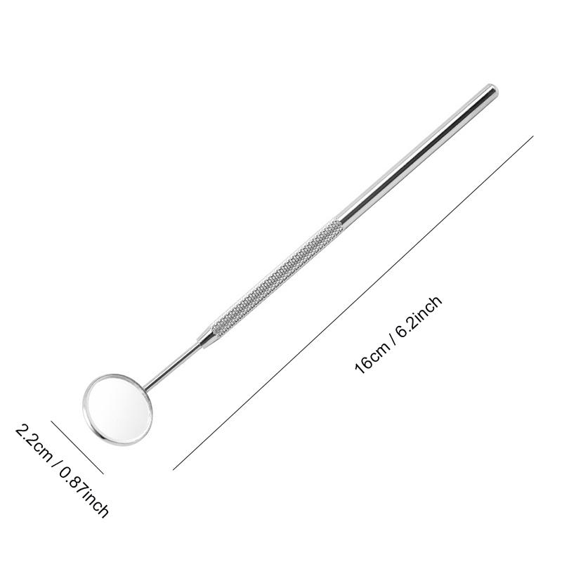 Стоматологическое зеркало №5 из нержавеющей стали с ручкой 6,2 дюйма, инструмент для стоматолога для осмотра чистки зубов