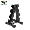 Rubber-Coated Hexagonal Dumbbell Set with Storage Rack