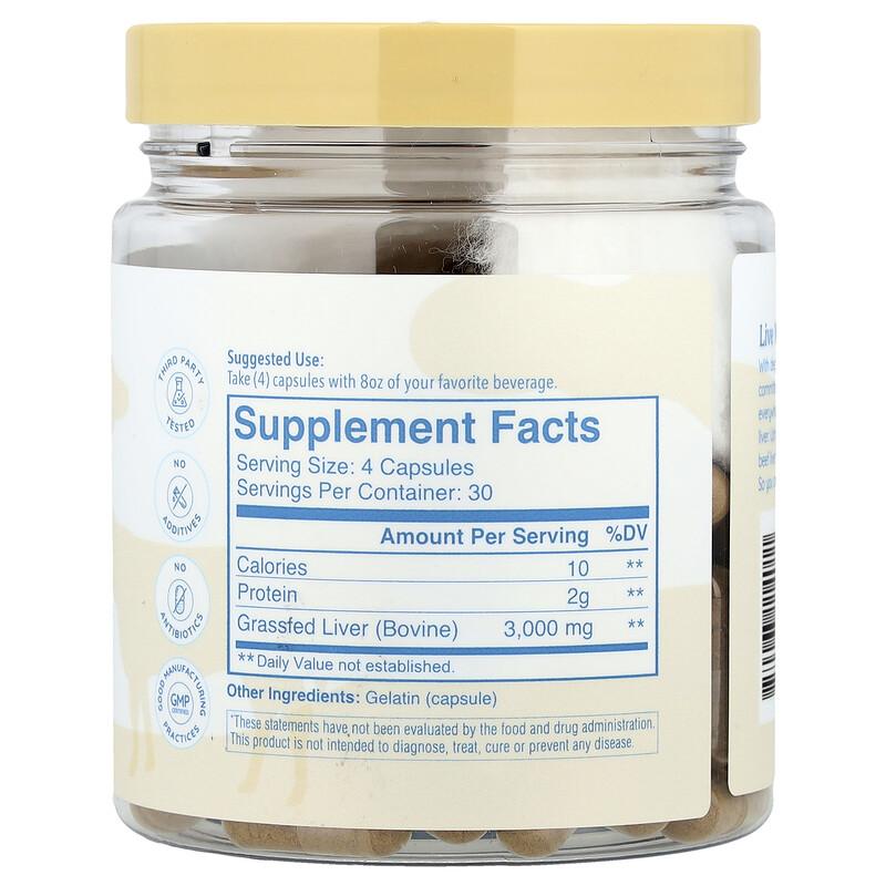 Grass Fed Beef Liver, 120 Capsules