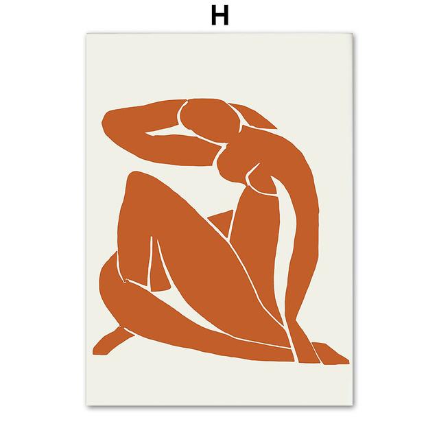 Матисс геометрический лист абстрактная линия лицо настенная живопись холст картины плакаты на скандинавскую тему и принты настенные панно для декора гостиной