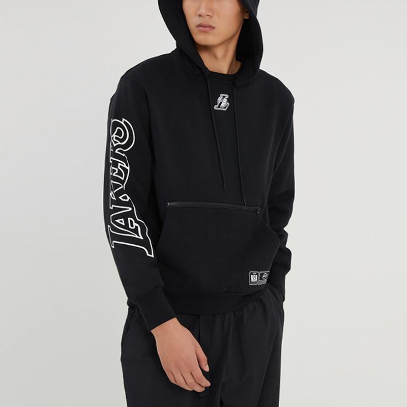 Jordan Мужская флисовая толстовка с капюшоном NBA Los Angeles Lakers со смешанным принтом, черная DH9454-010