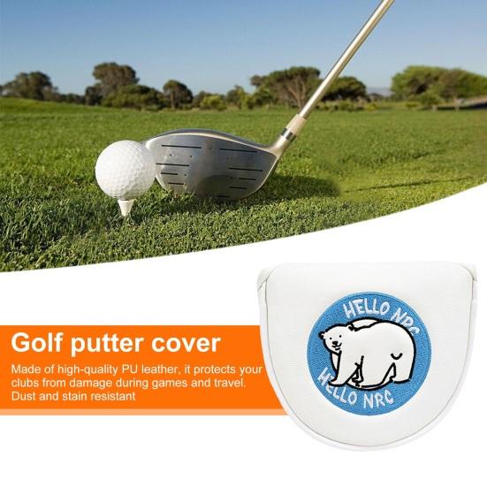 Golf Putter Cover Magnetic Mallet Putter Cover Golf Club Putter Sleeve Cute Polar Bear Design Blade Putter Headcover for Golfer