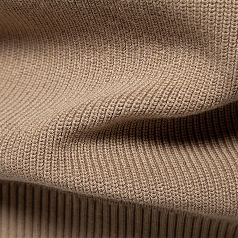 Callaway 2025 Осень и зима Новый вышитый свитер с воротником-стойкой, мужской высококачественный деловой свитер, однотонный повседневный вязаный свитер