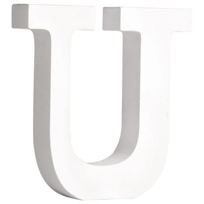 Буква из МДФ U, белая, 11 см, толщина 2 см