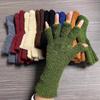 Women Girls Fingerless Gloves Thicken Winter Warm Gloves Coldproof Half-finger Gloves
