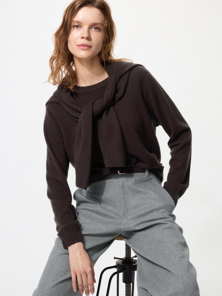 Uniqlo Кашемировый свитер с круглым вырезом