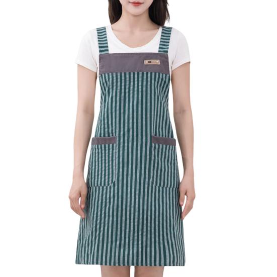 Модный хлопковый фартук в полоску, многоразовый, маслостойкий