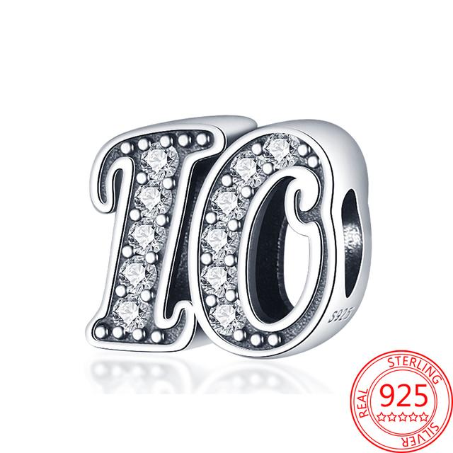 Изящные сверкающие подвески из стерлингового серебра 925 пробы с номером 23, подходящие для модных браслетов и ожерелий, женские ювелирные украшения своими руками, подаркиjavascript: недействительным(0)