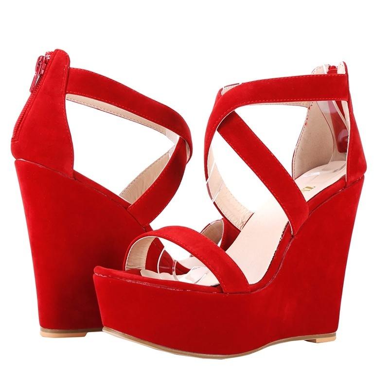 Модные женские босоножки с открытым носком на высоком танкетке, сексуальные клубные туфли на каблуке 12 см, свадебная обувь для вечеринок в стиле OL